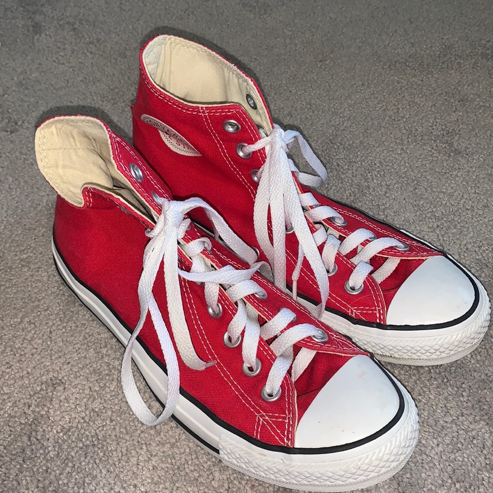 Red high top converse